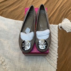 Tory Burch Reva Ballet Flat Metallic Cobra